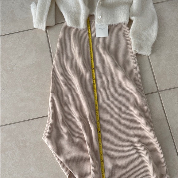 Sezane Beige Ribbed Pencil Skirt - Picture 3 of 3